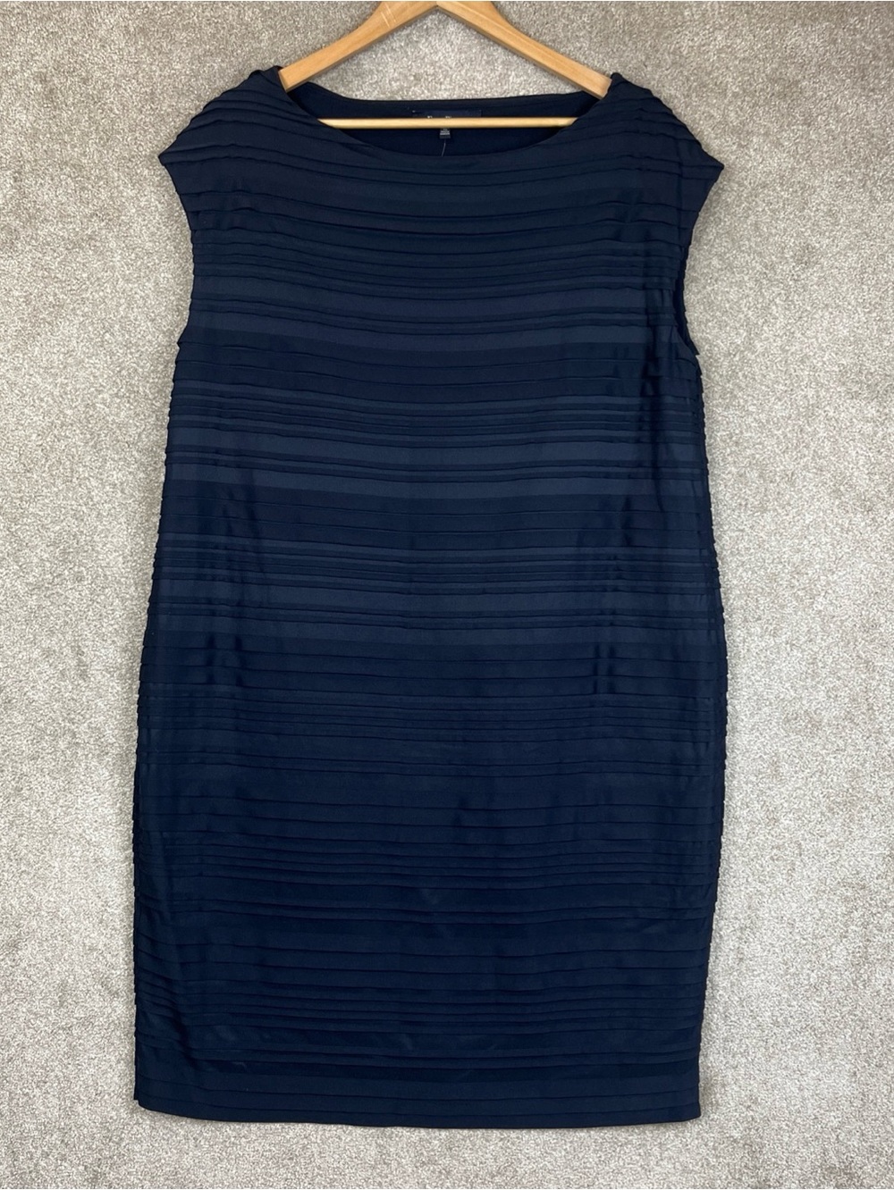 Evan Picone Dress Womens Extra Large Blue Sleeveless Stretch Lined- 4770